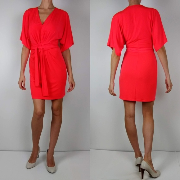 Moda International Dresses & Skirts - MODA | Mini Flutter Sleeve Dress in Rally Red | XS